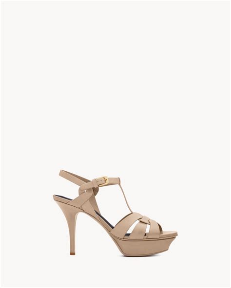 ysl tacco con logo|Tribute platform sandals in smooth leather .